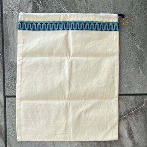 🤍 NWOT Tory Burch dustbag medium canvas linen cloth shoes purse drawstring bag